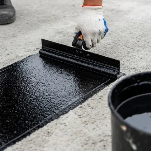 Flat roofing material texture detail