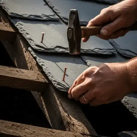 Red brick chimney detail